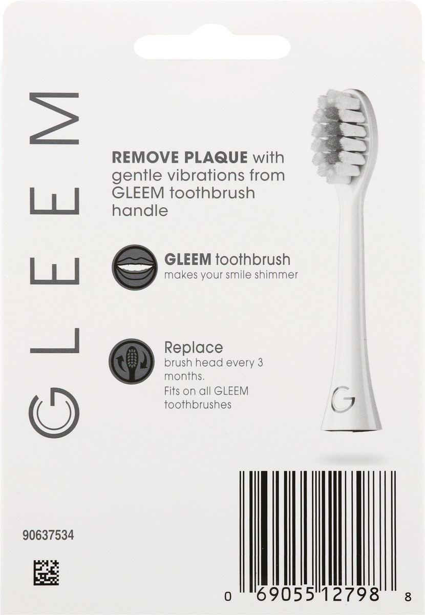 slide 5 of 9, GLEEM Toothbrush Refill Head White, 2 ct