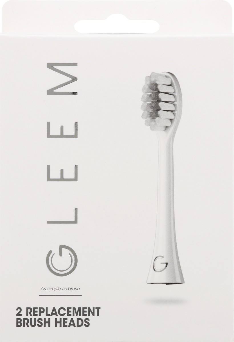 slide 6 of 9, GLEEM Toothbrush Refill Head White, 2 ct