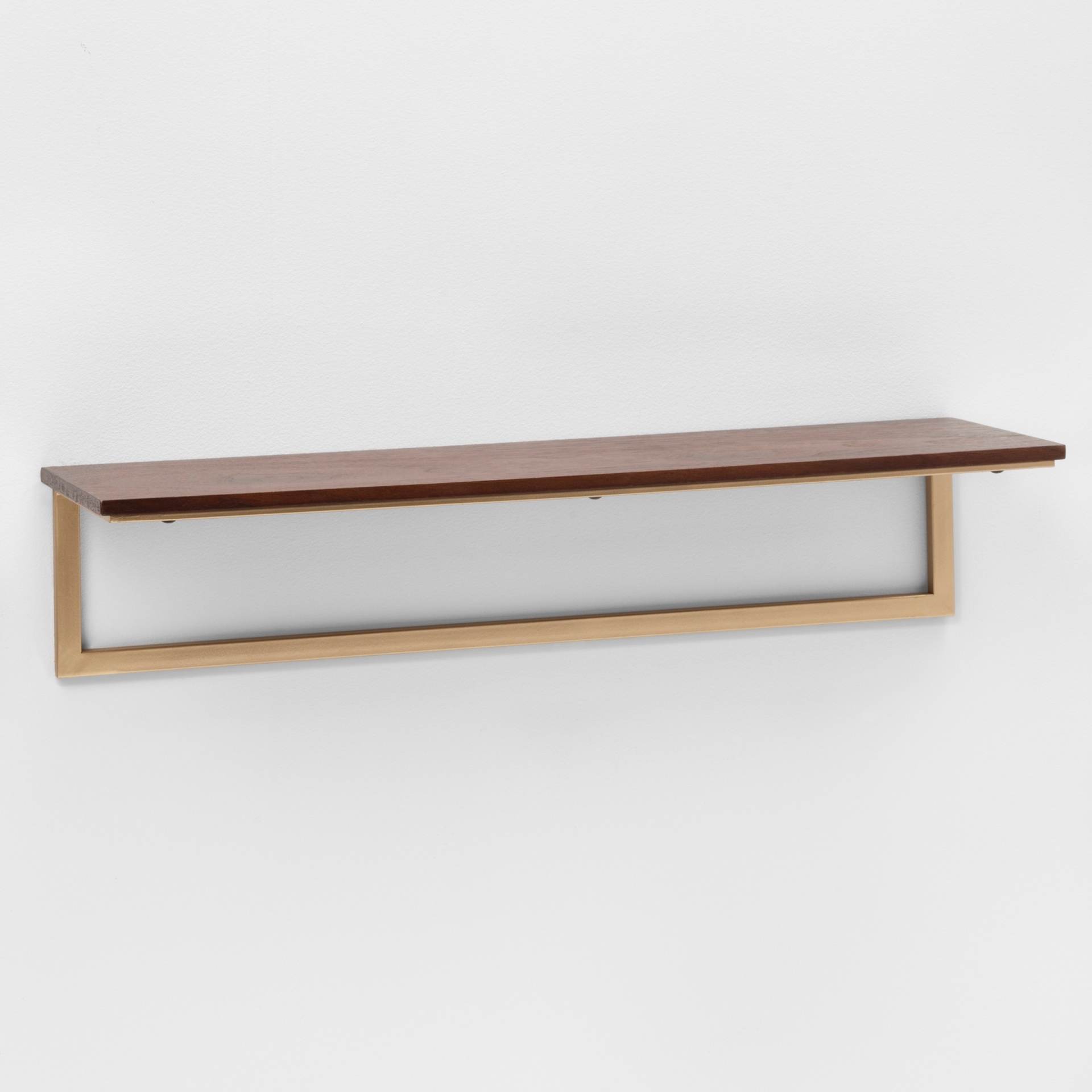 slide 1 of 1, 23.7" x 7" Wood & Metal Shelf Walnut/Gold - Project 62, 1 ct