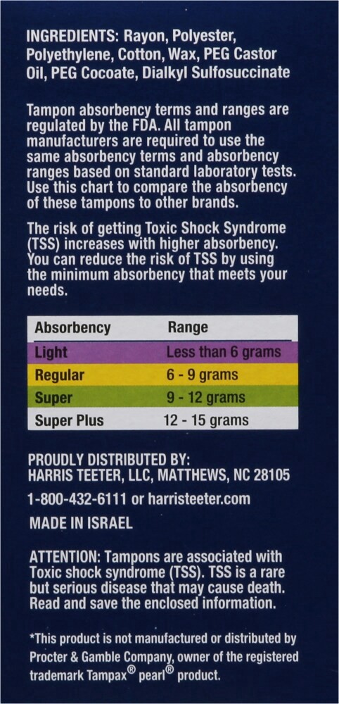 slide 5 of 5, Harris Teeter™ Plastic Applicator Unscented Tampons Multipack, 36 ct