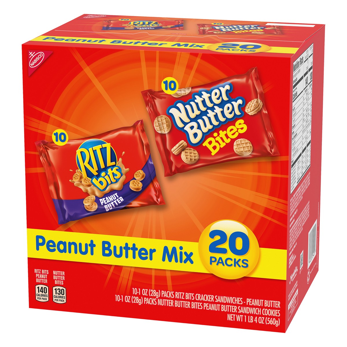 slide 3 of 7, Ritz 20 Packs Peanut Butter Mix Peanut Butter Mix 20 ea, 20 ct