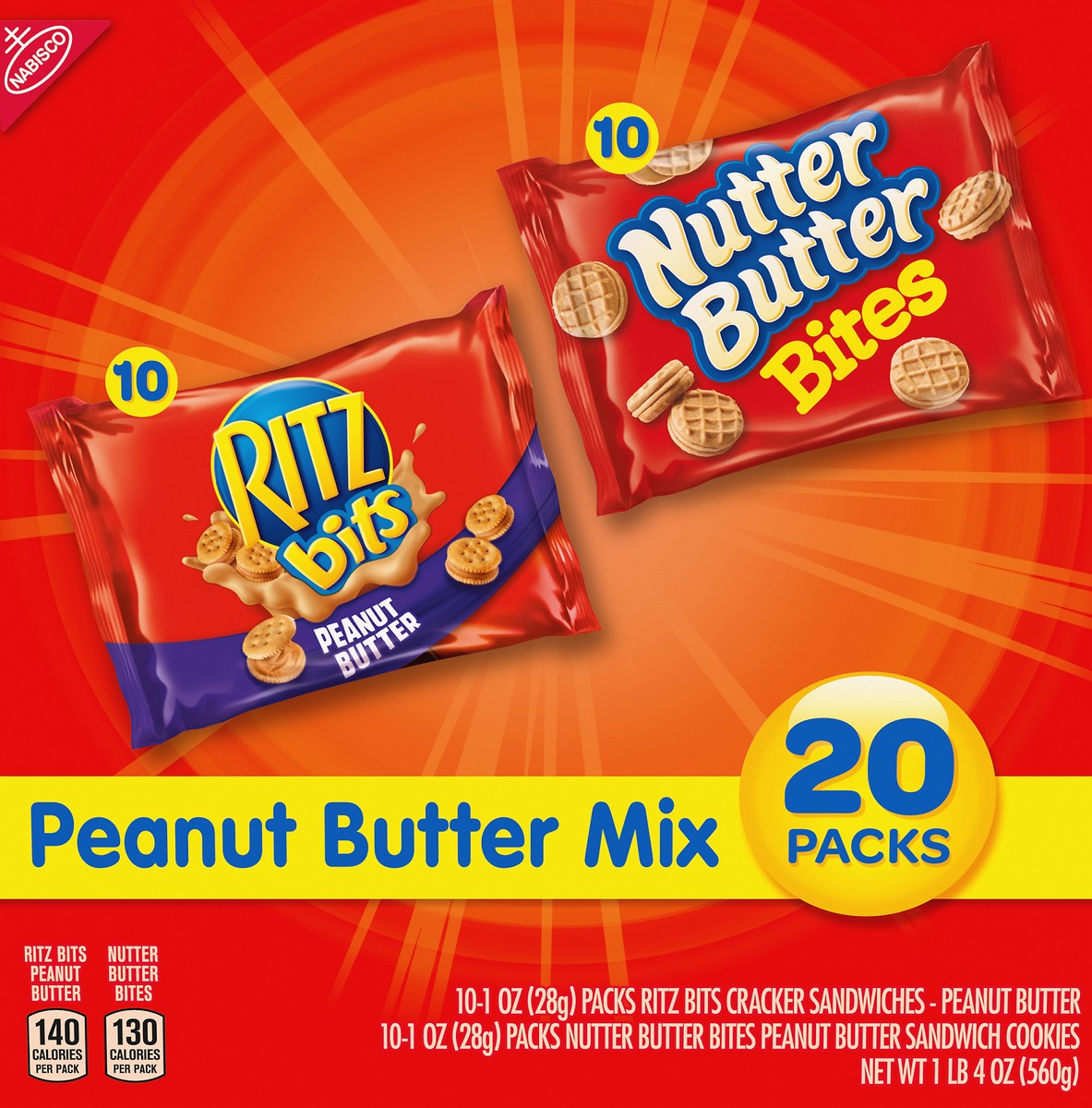 slide 1 of 7, Ritz 20 Packs Peanut Butter Mix Peanut Butter Mix 20 ea, 20 ct