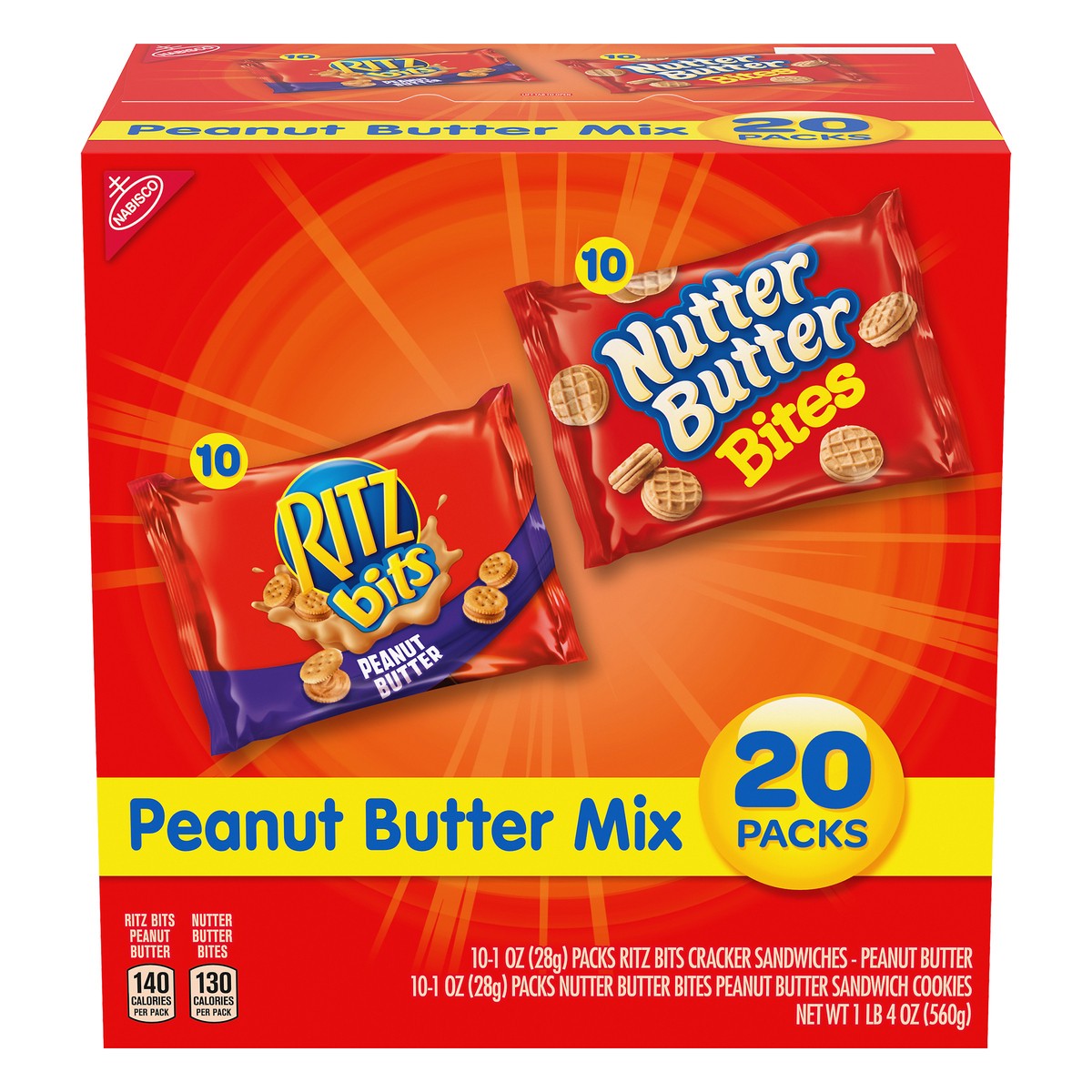 slide 1 of 7, Ritz 20 Packs Peanut Butter Mix Peanut Butter Mix 20 ea, 20 ct