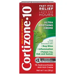 Cortizone-10 Maximum Strength Ultra Soothing Itch Relief Cream, 1% Hydrocortisone, Fast-Acting, Anti-Itch Cream for Bug Bites, Rash, Eczema, Psoriasis, Poison Ivy, Oak, Sumac & More, 1 oz