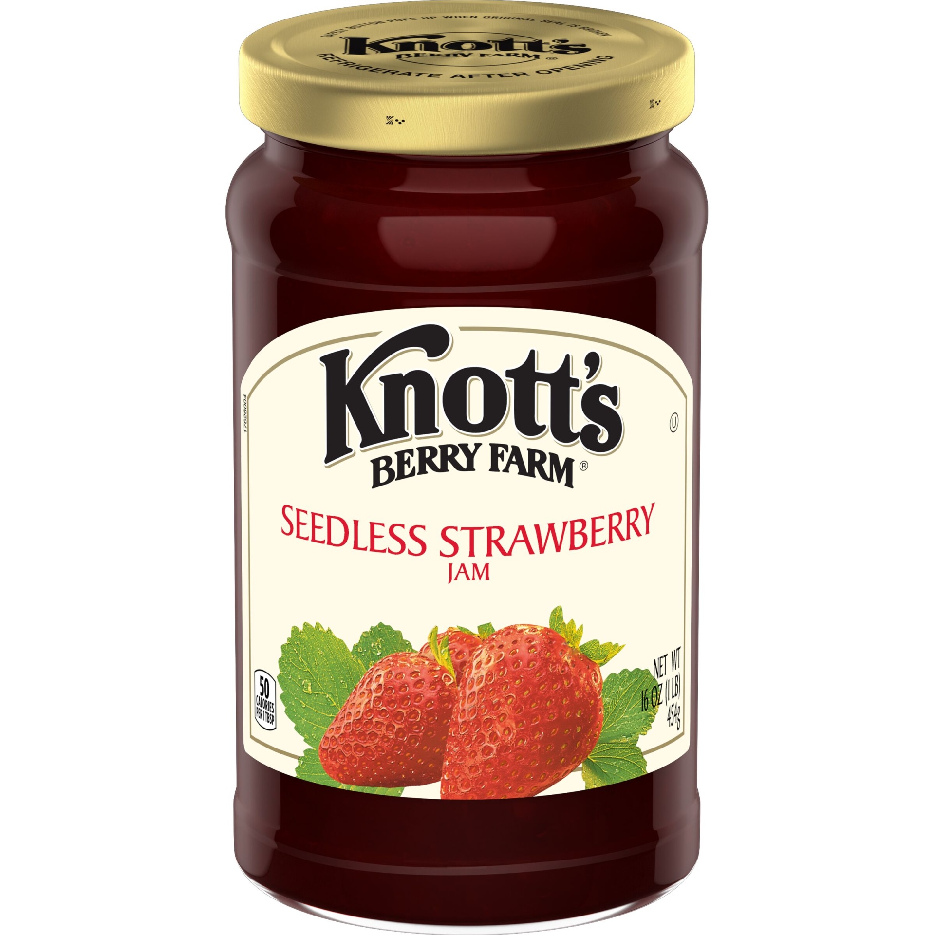 slide 1 of 1, Knott's Seedless Strawberry Jam, 16 oz