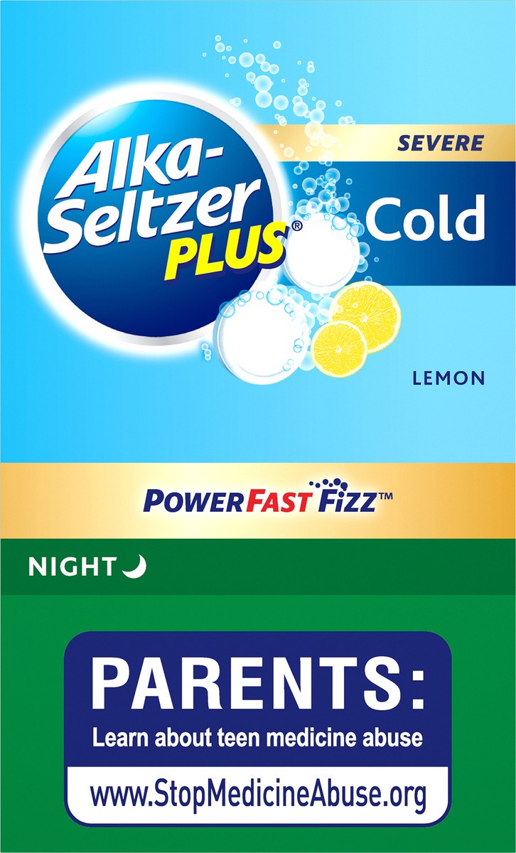 slide 6 of 7, Alka-Seltzer Plus Severe Cold Effervescent Tablets Night Lemon 20 ea, 20 ct