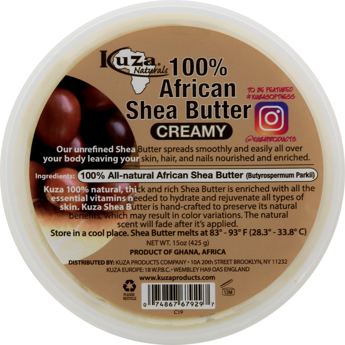 slide 6 of 7, Kuza Shea Butter 15 oz, 15 oz