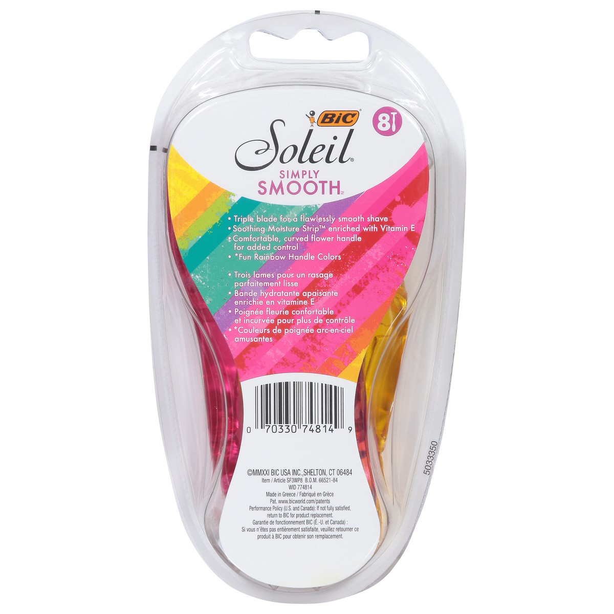 slide 12 of 12, BIC Soleil Simply Smooth Razors 8 ea, 8 ct