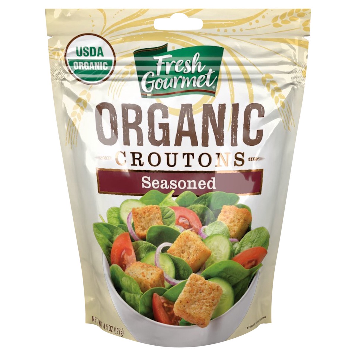 slide 8 of 8, Fresh Gourmet Organic Seasoned Croutons, 4.5 oz