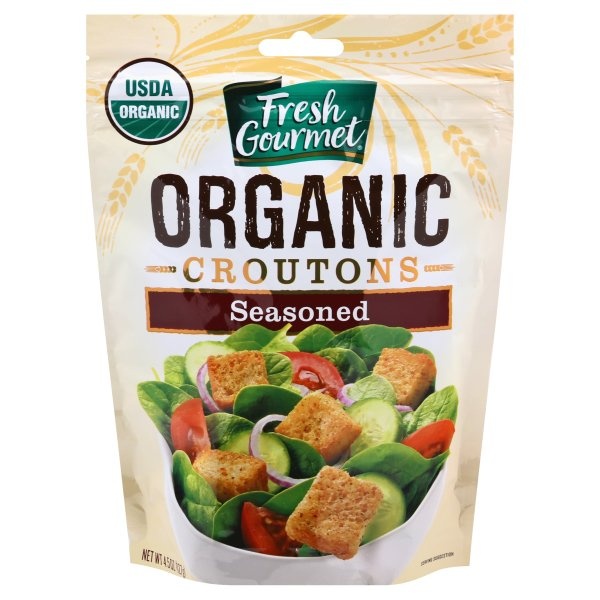 slide 1 of 6, Fresh Gourmet Organic Seasoned Premium Croutons, 4.5 oz