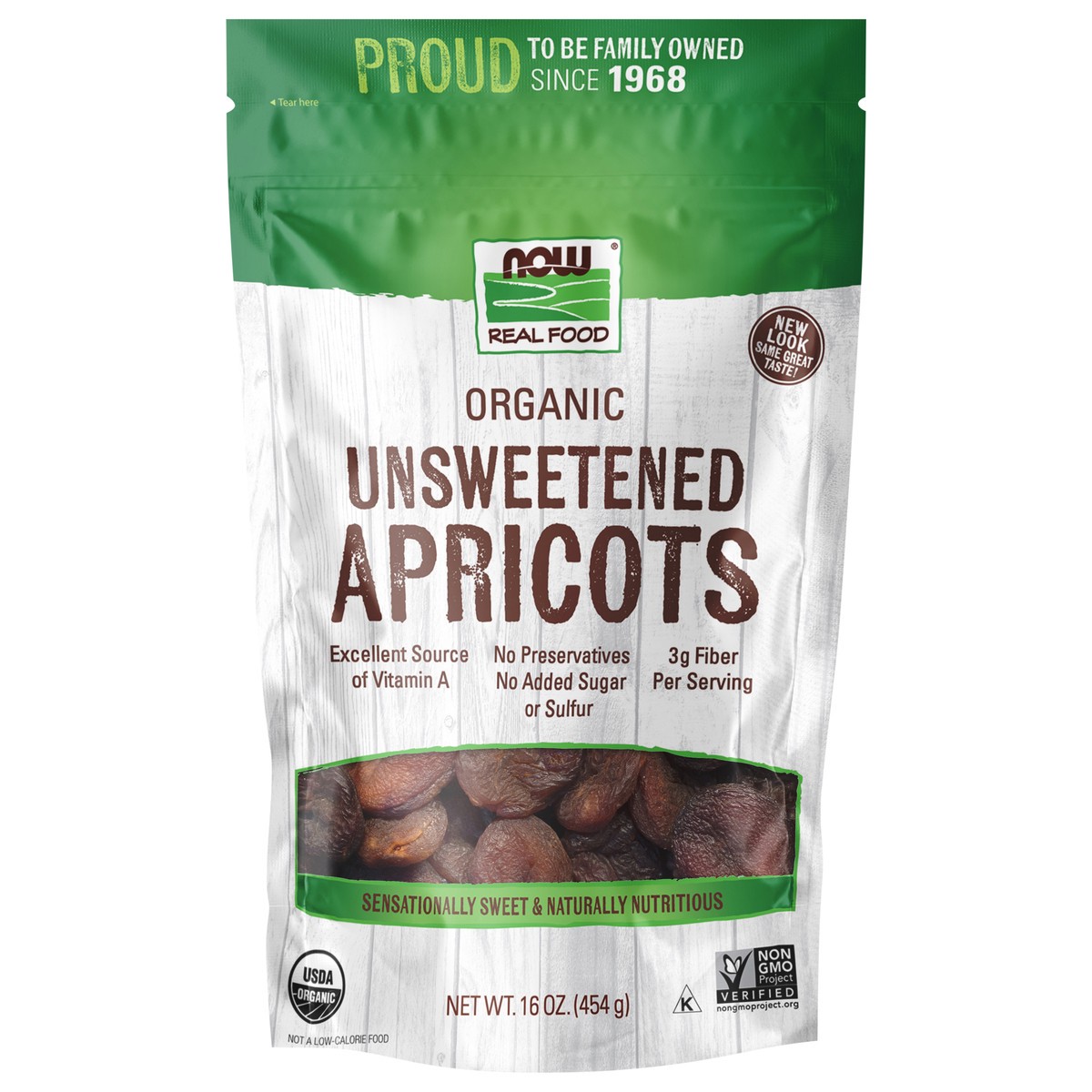 slide 1 of 3, NOW Real Food Apricots, Unsweetened & Organic - 16 oz., 16 oz