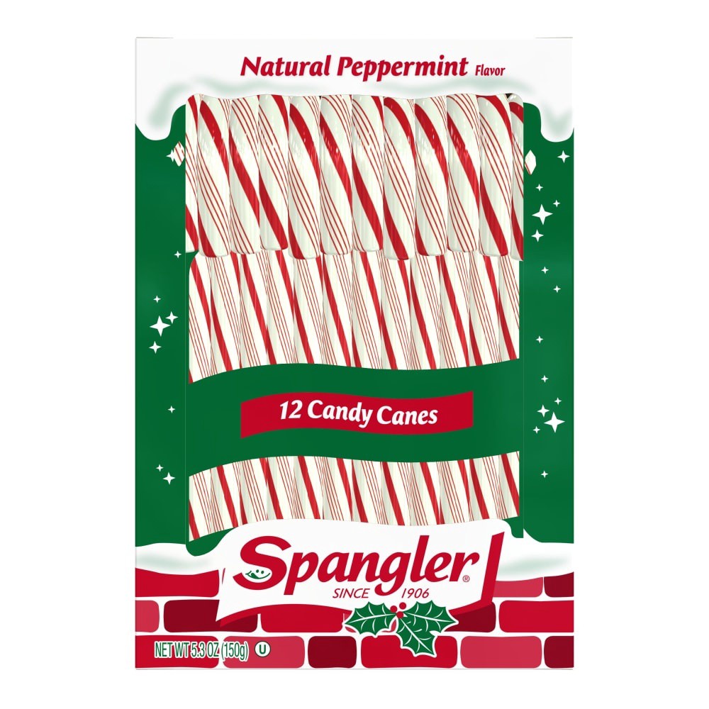 slide 1 of 9, Spangler Natural Peppermint Flavor Candy Canes 12 ea, 12 ct