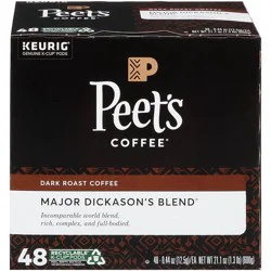 Peet's Coffee Major Dickason's Dark Roast Coffee Pods - 48 ct Carton
