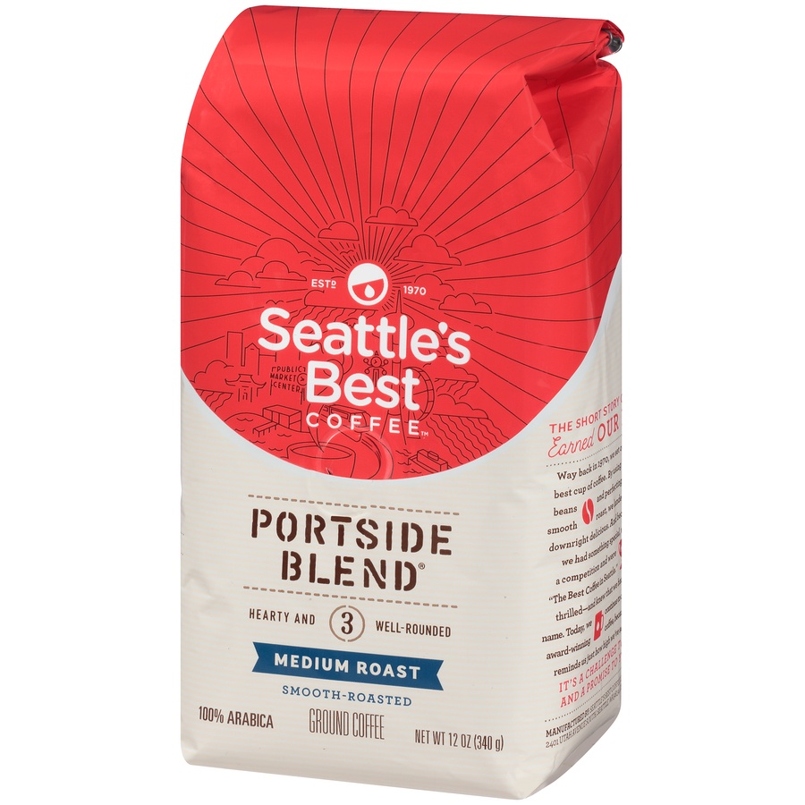 slide 3 of 7, Seattle's Best Coffee Portside Blend Medium Roast Ground Coffee -12oz Bag, 12 oz