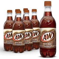 A&w Root Beer Soda Bottle - 6-0.5 Liter