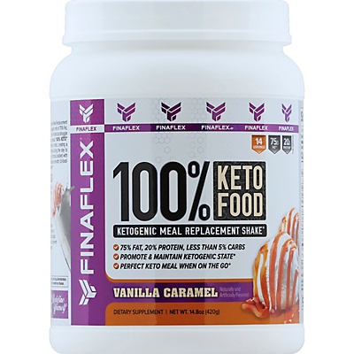 slide 1 of 1, FINAFLEX 100% Keto Food Vanilla Carmel Shake, 14.8 oz