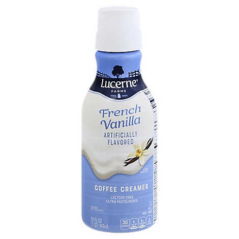 slide 1 of 1, Lucerne Coffee Creamer Lactose Free French Vanilla, 32 fl oz