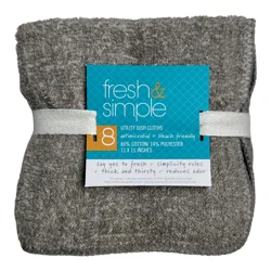 Fresh & Simple 11x11 8pk Utility Cloth - Gray