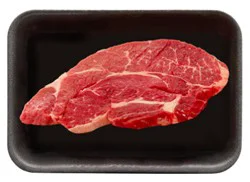Beef Usda Choice Chuck Under Blade Steak Boneless Service Case - 1 Lb
