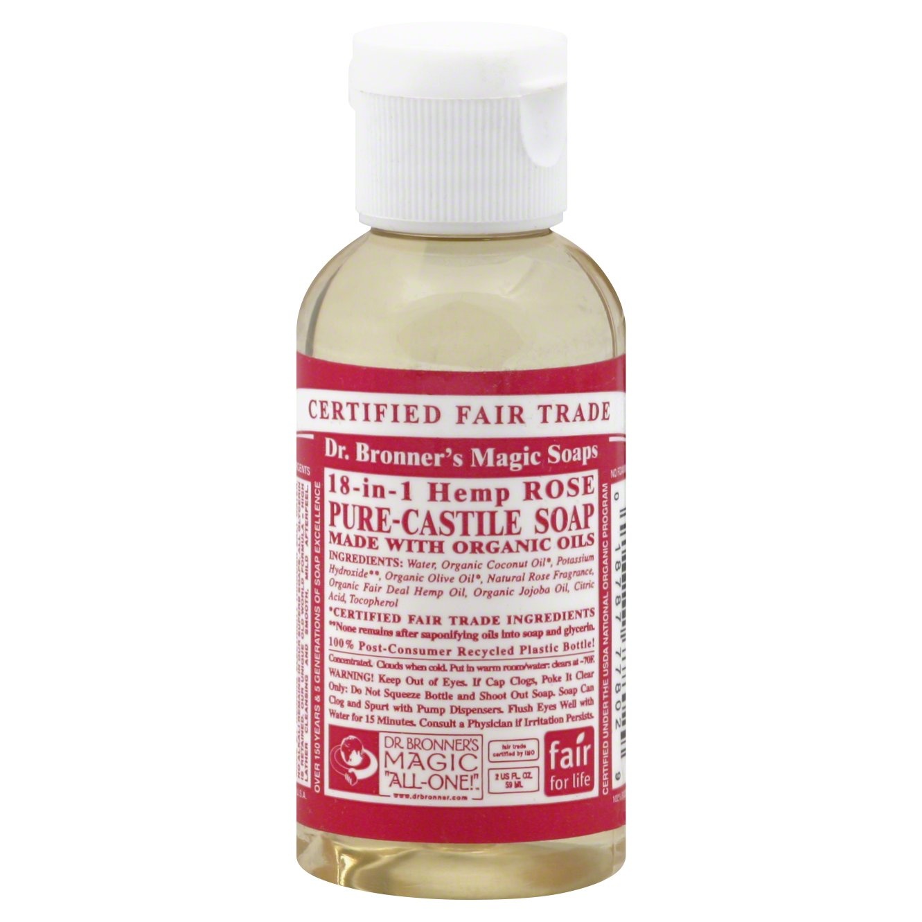 slide 1 of 1, Dr. Bronner's Magic Rose Castile Liquid Soap, 2 fl oz