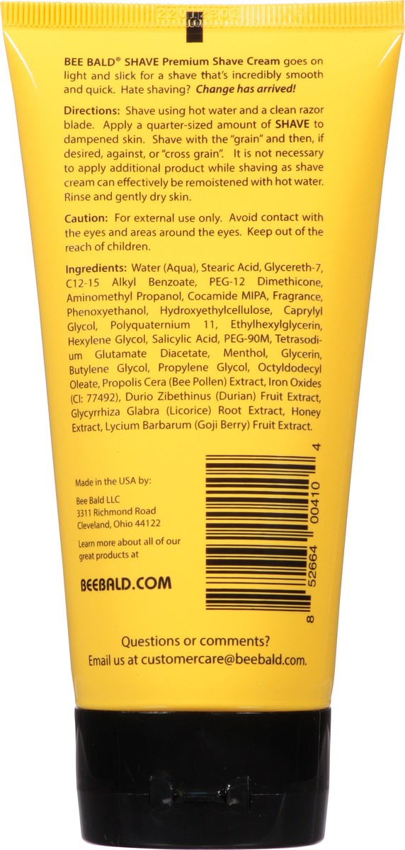 slide 6 of 12, Bee Bald Premium Shave Cream 6 fl oz, 6 fl oz