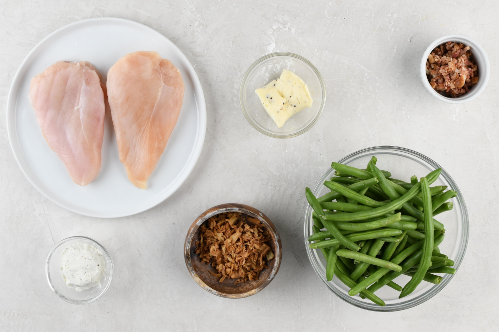 slide 2 of 3, Home Chef Meal Kit Truffle Chicken With Goat Cheese And Bacon Smothered Green Beans, 29 oz