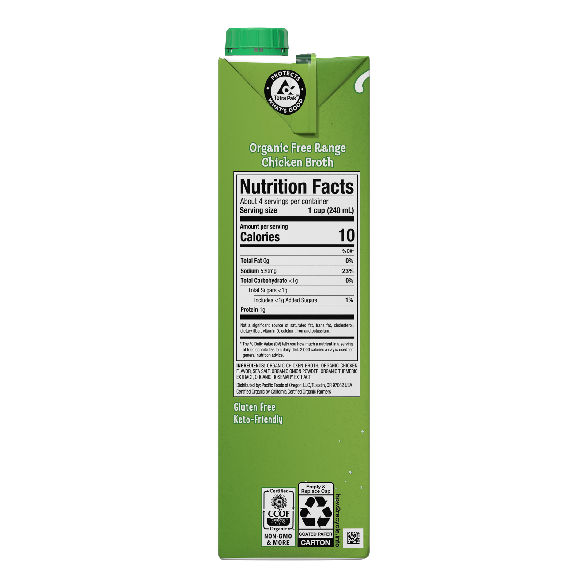 slide 3 of 5, Pacific Foods Organic Free Range Chicken Broth, 32 oz Carton, 32 fl oz