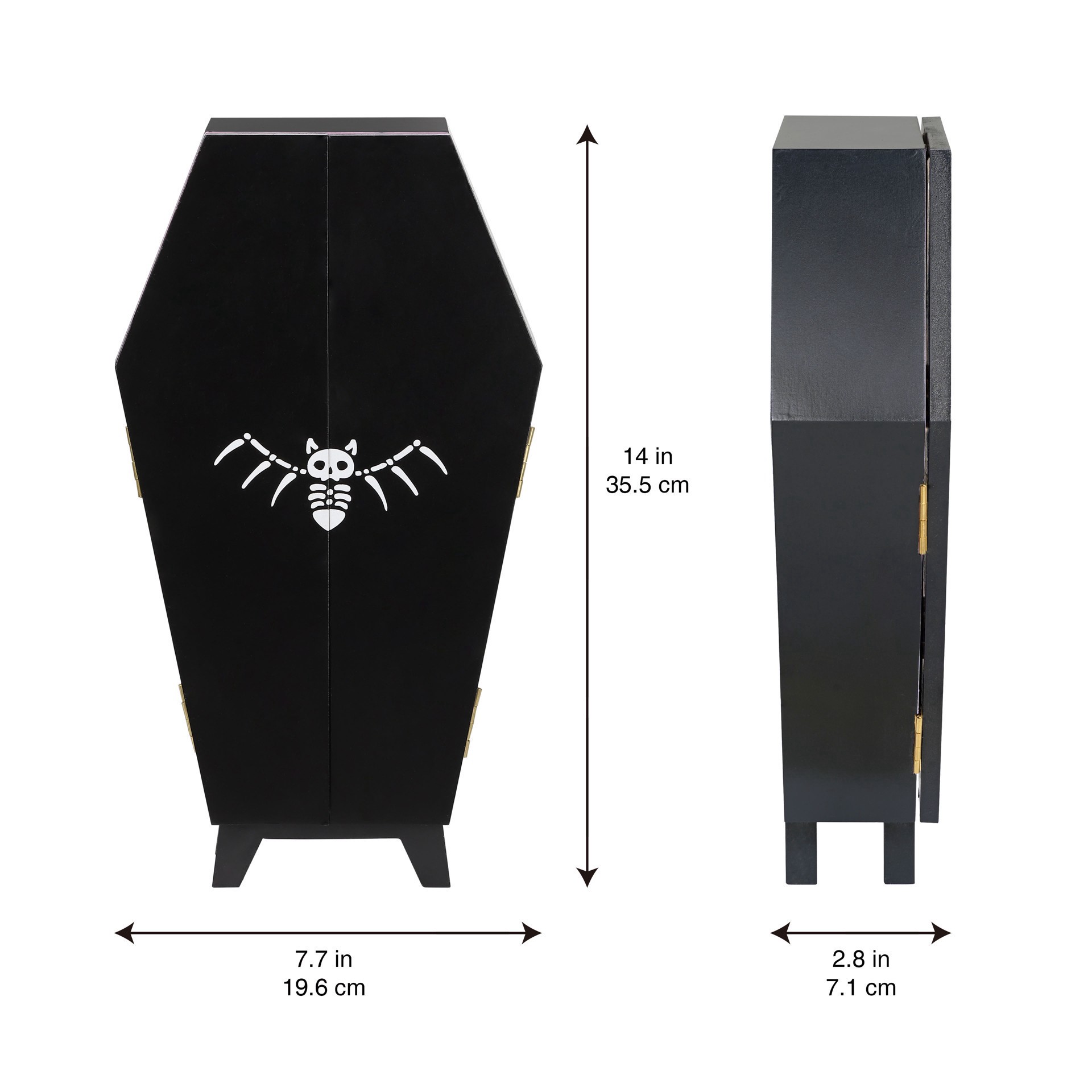 slide 9 of 9, 14" Black & Pink Leopard Print Coffin Tabletop Decor By Ashland, 7.75 in x 2.8 in x 14 in