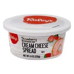 Raleys Raley's Cream Cheese, Soft, With Strawberries 8 Oz