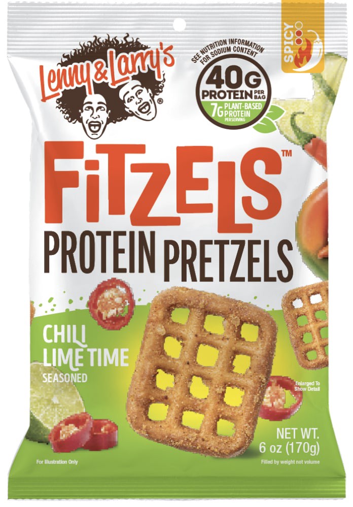 slide 1 of 1, Lenny & Larry's® Fitzels™ Chili Lime Time Protein Pretzels, 6 oz, 6 oz