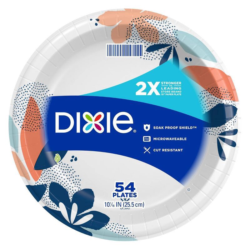slide 1 of 4, Dixie 10 Inch Printed Paper Plates, 54 ct, 54 ct