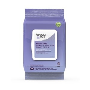 slide 1 of 1, Beauty 360 Night-Time Cleansing And Makeup Remover Towelettes, 25Ct, 25 ct