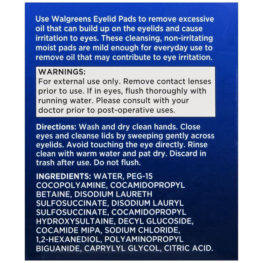 slide 2 of 5, Walgreens Eyelid Cleansing Wipes, 30 ct