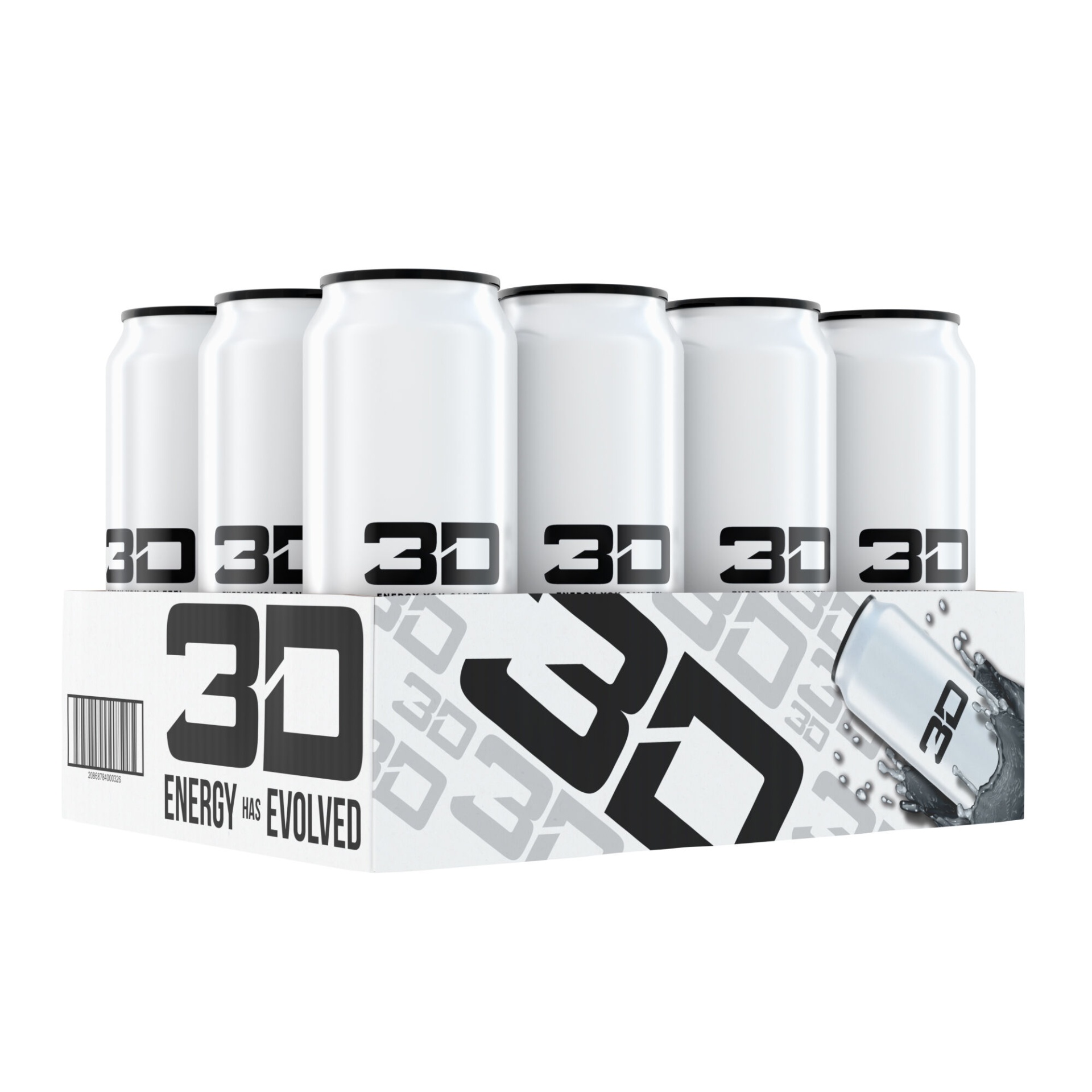 slide 1 of 1, 3D Energy Drink - White, 12 ct