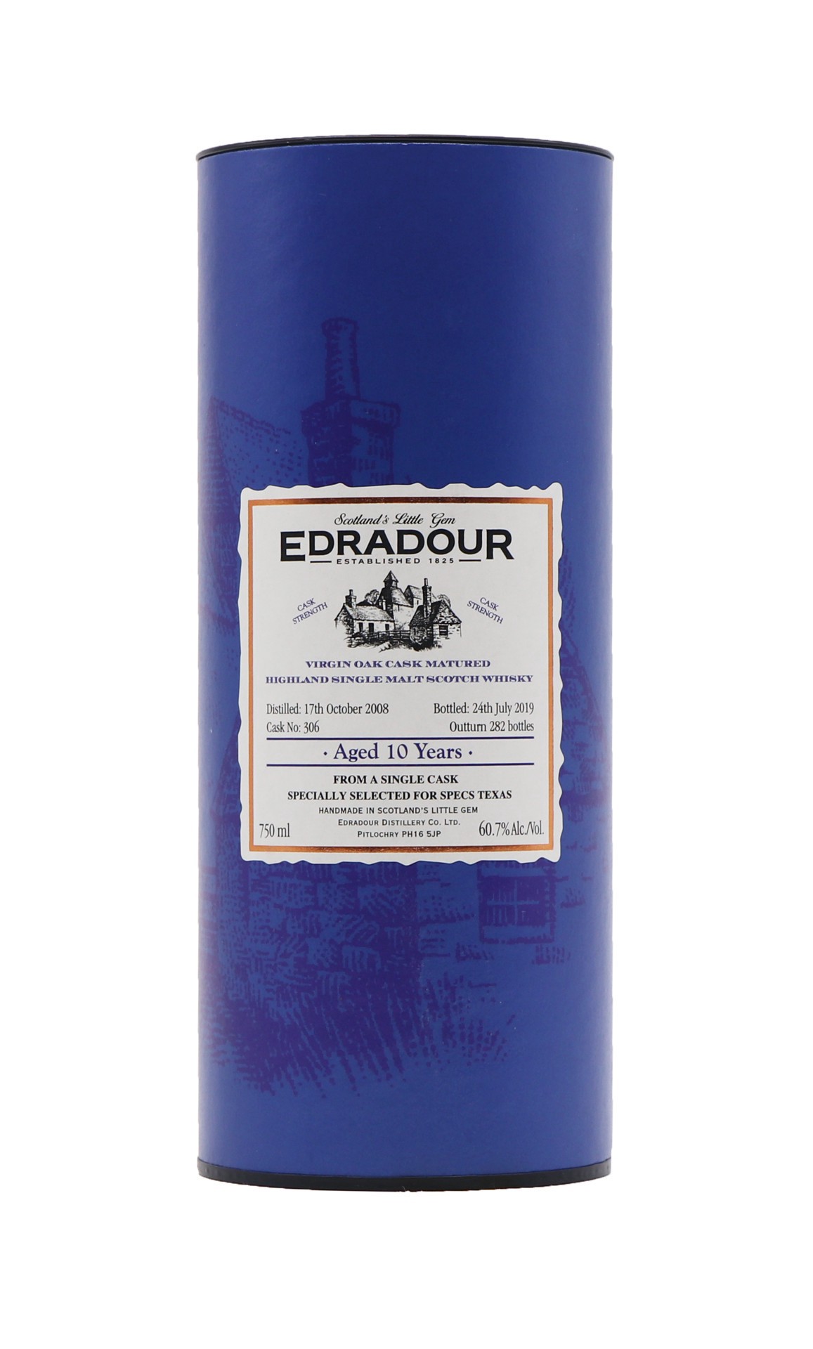 slide 1 of 1, Spec's Cask Edradour - Virgin Oak 10Yr Cask #306, 750 ml