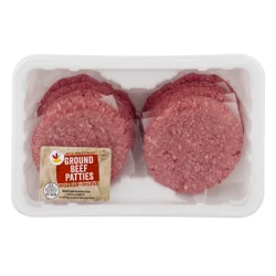 Giant Natural 80% Lean 20% Fat Ground Beef Patties - 8 ct Fresh