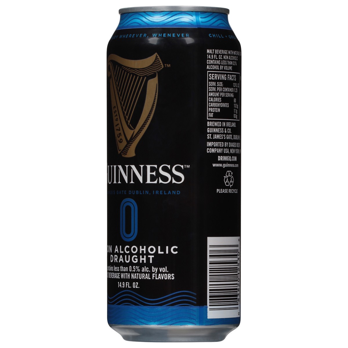 slide 3 of 12, Guinness Non Alcoholic Draught Beer 14.9 fl oz, 14.9 fl oz