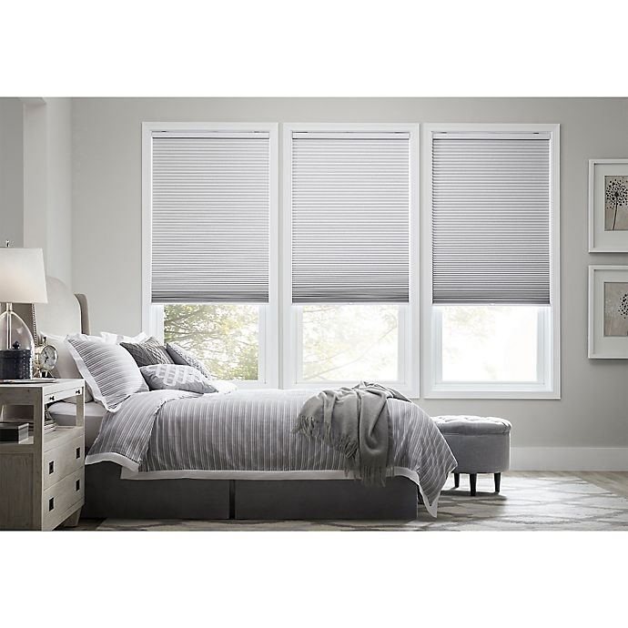 slide 1 of 4, Real Simple Cordless Blackout Cellular Shade - White, 22 in x 64 in