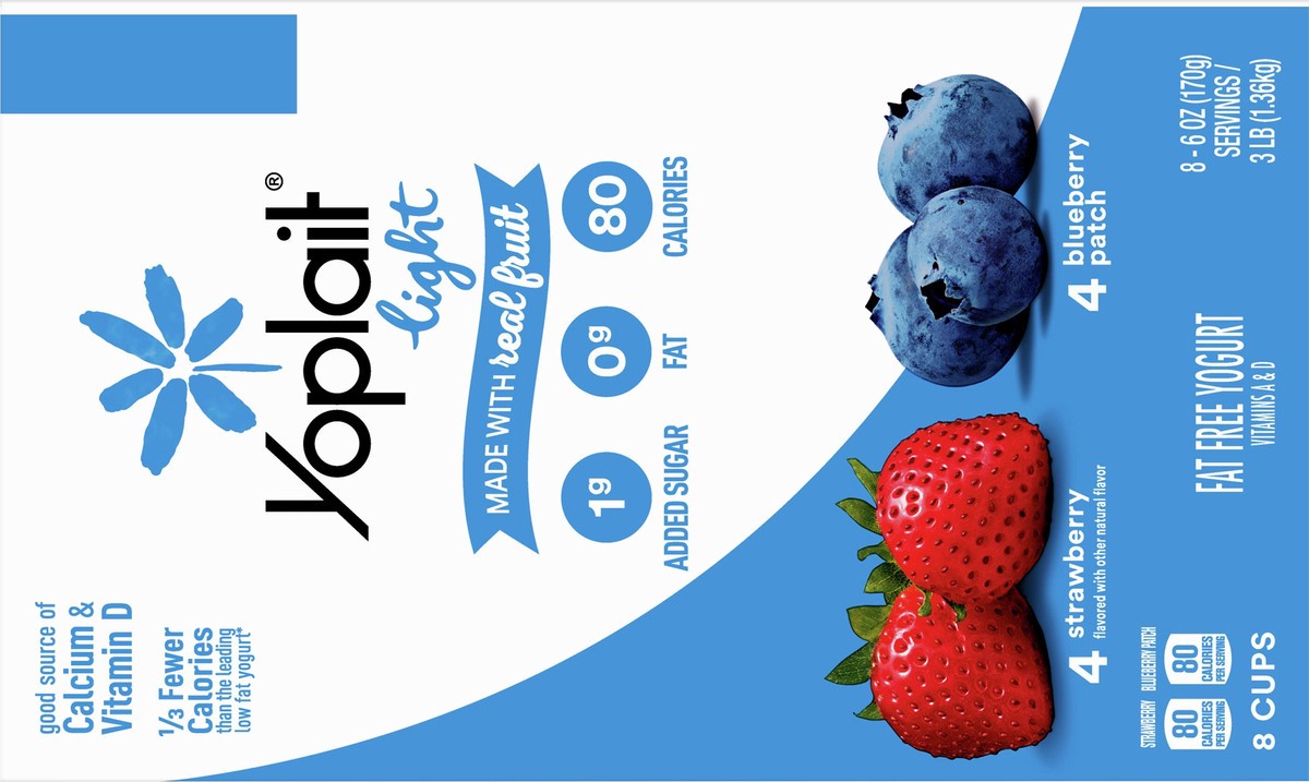 slide 9 of 9, Yoplait Light Fat Free Yogurt Pack, 8 Ct, 6 OZ Yogurt Cups, 8 ct