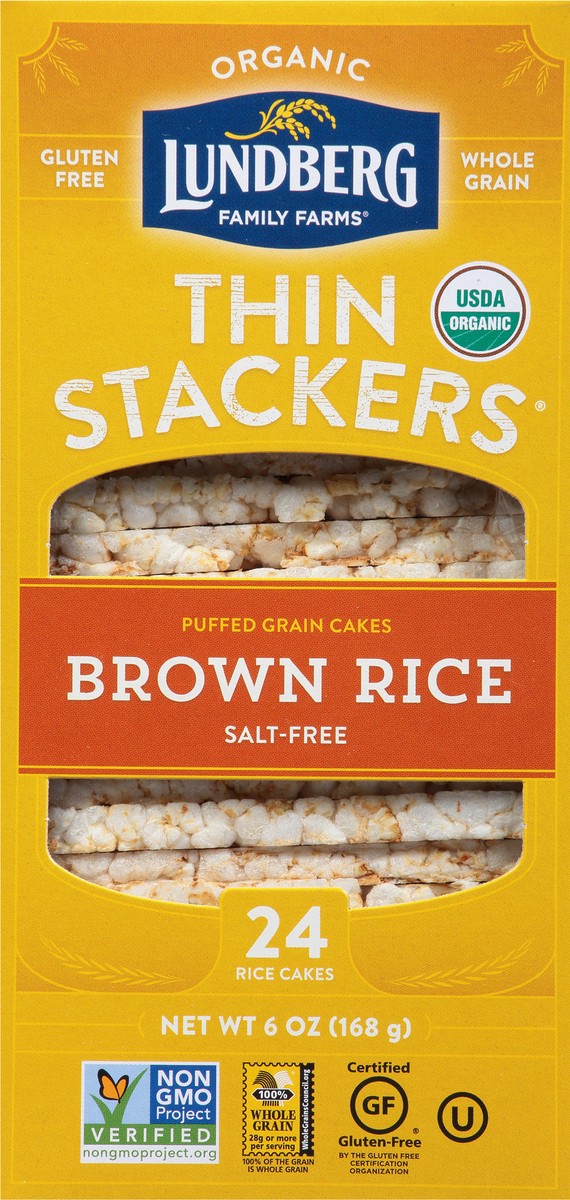 slide 7 of 13, Lundberg Family Farms Thin Stackers Organic Brown Rice Cakes 24 ea, 24 ct