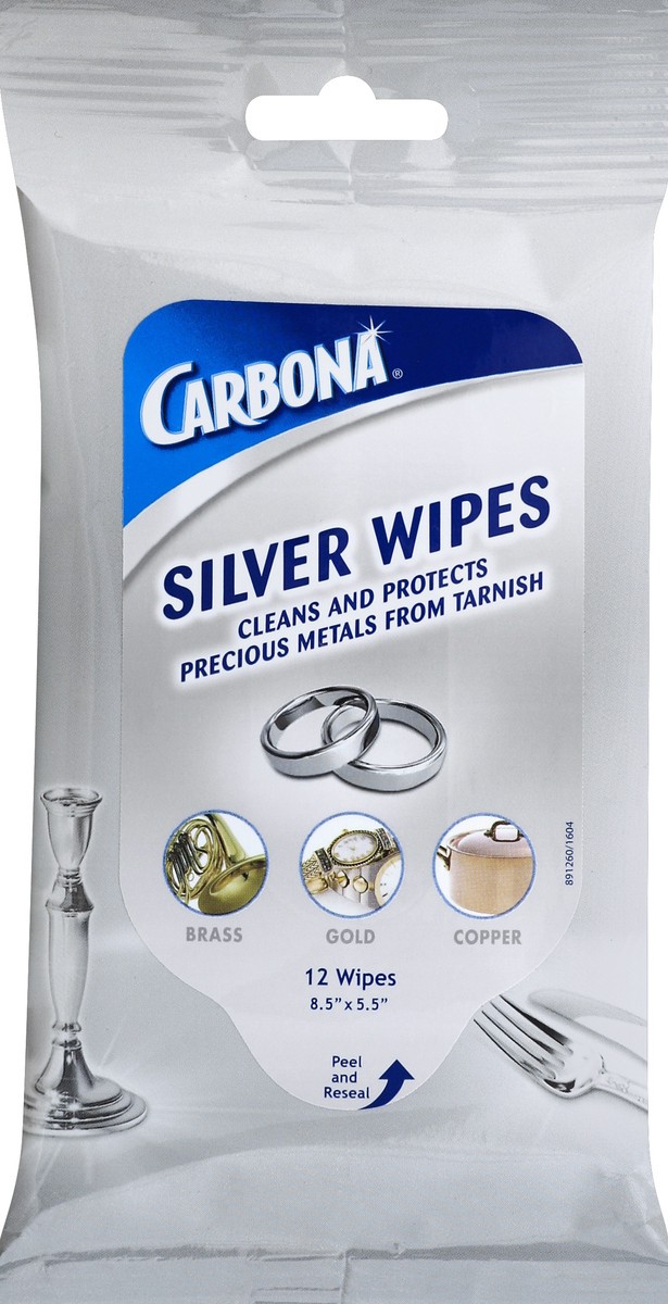 slide 2 of 2, Carbona Carbna Silver Wipe Flat Pack, 12 ct