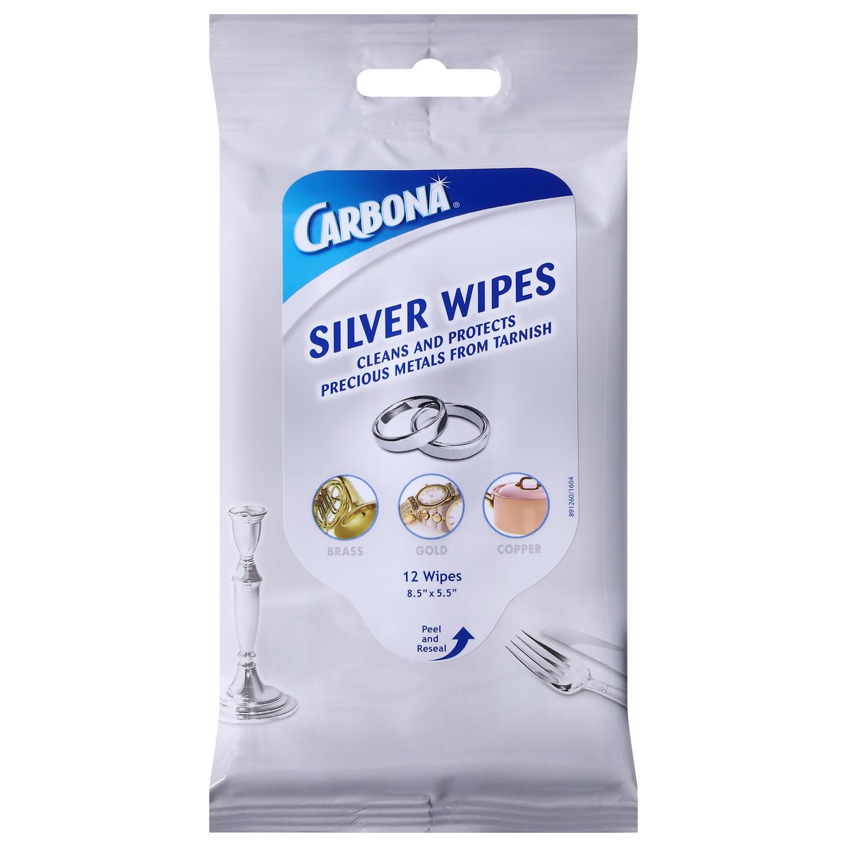 slide 1 of 2, Carbona Carbna Silver Wipe Flat Pack, 12 ct