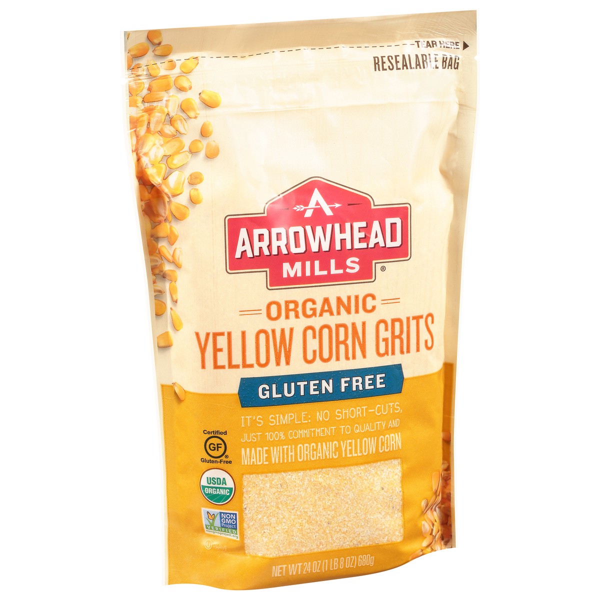 slide 2 of 11, Arrowhead Mills Organic Organic Yellow Corn Grits, 24 oz