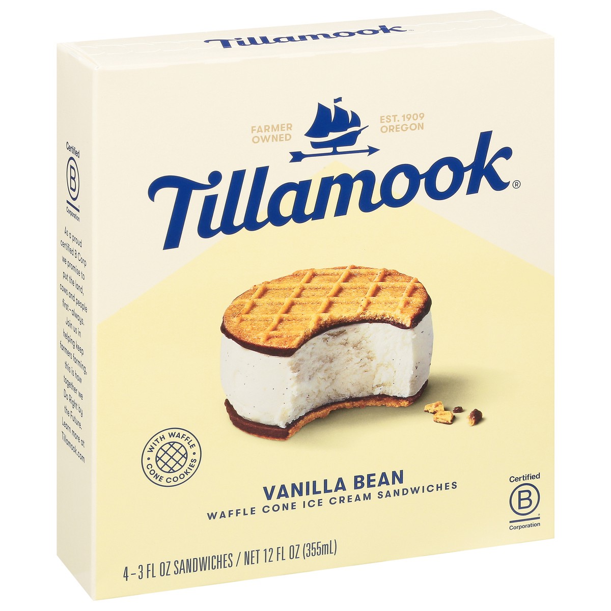 slide 2 of 9, Tillamook Vanilla Bean Ice Cream Sandwich - 12oz/4ct, 