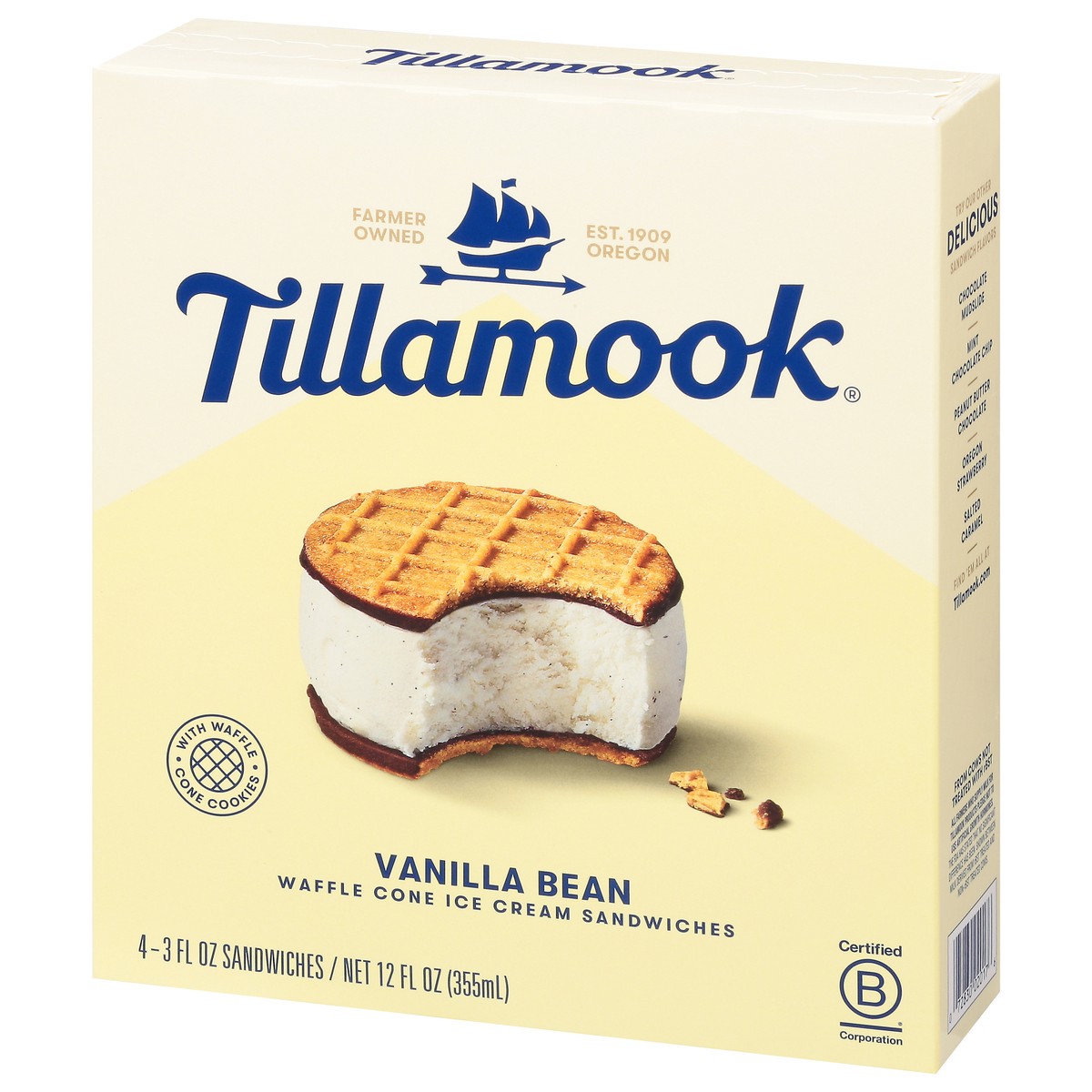 slide 6 of 9, Tillamook Vanilla Bean Ice Cream Sandwich - 12oz/4ct, 