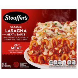 Stouffer's Classic Lasagna with Meat and Sauce, Single Serve, Oven Ready, Frozen Dinners