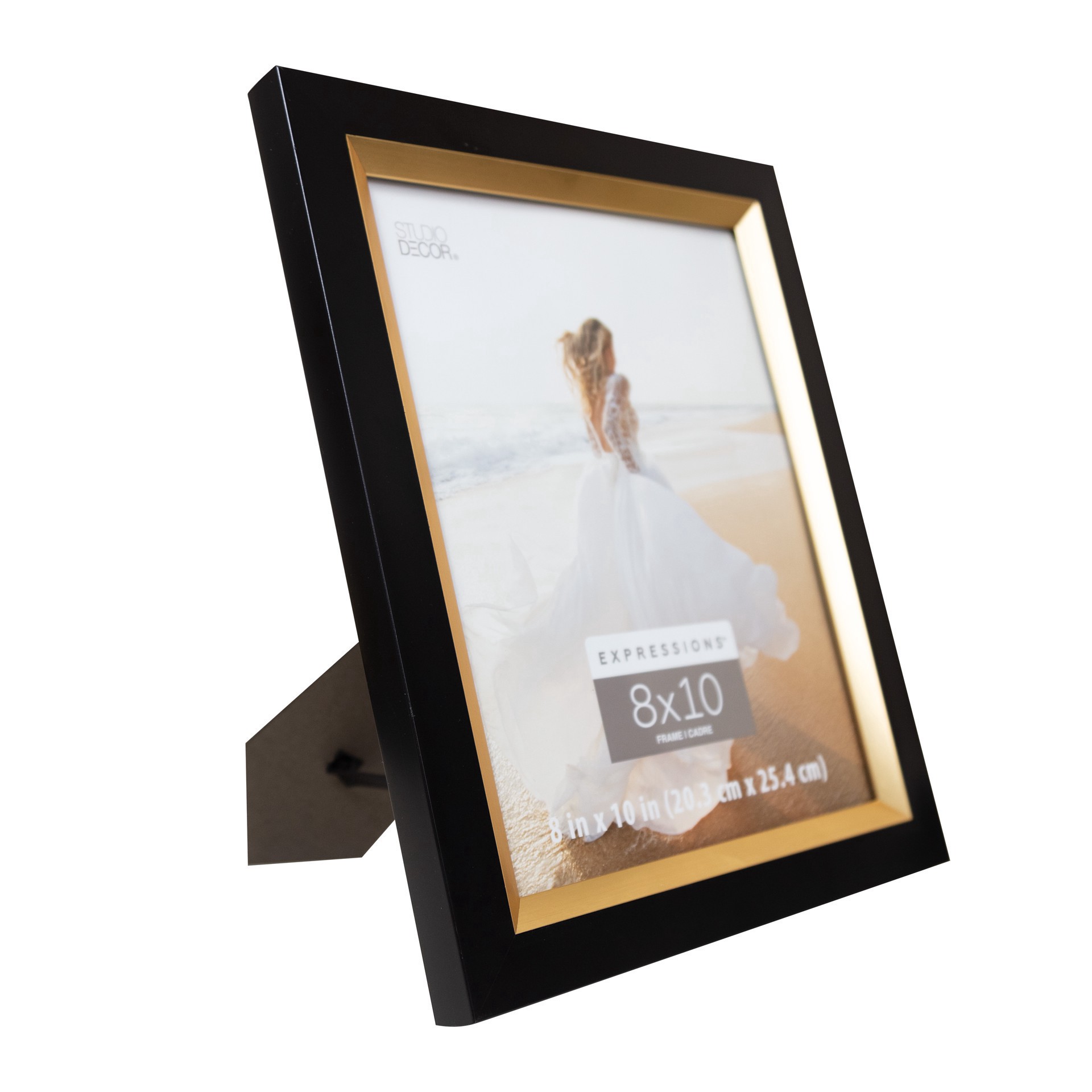 slide 3 of 4, Expressions Black Frame With Gold Inner Trim By Studio Decor, 8 in x 10 in