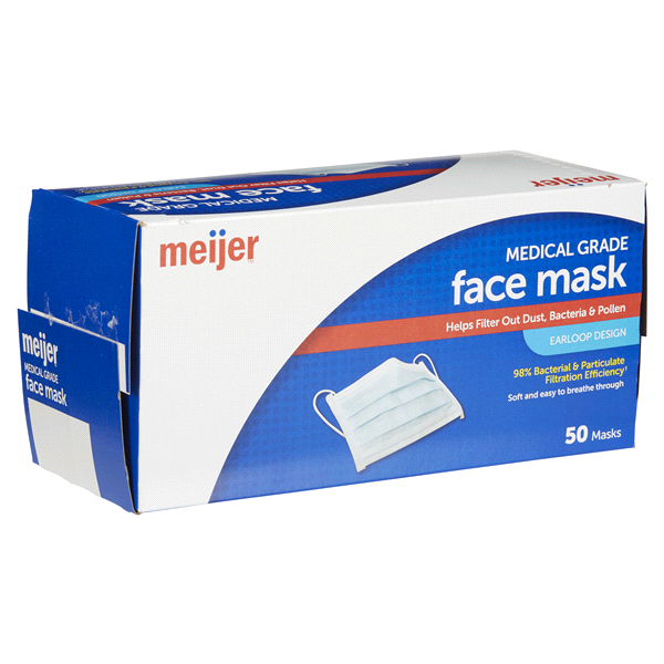 slide 15 of 29, MEIJER EARLOOP FACE MASK - LARGE/ADULT, 50 ct