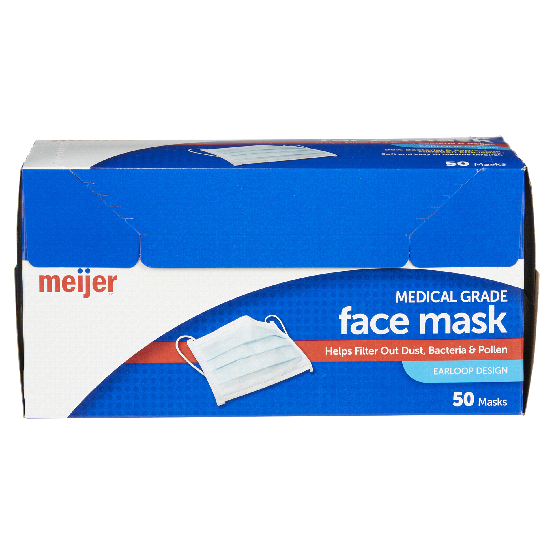 slide 29 of 29, MEIJER EARLOOP FACE MASK - LARGE/ADULT, 50 ct