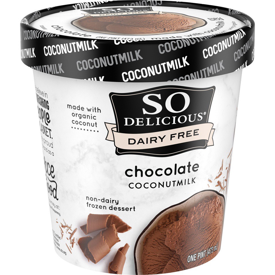 slide 7 of 8, So Delicious Dairy Free Coconut Milk Frozen Dessert, Chocolate, Vegan, Non-GMO Project Verified, 1 Pint, 16 fl oz